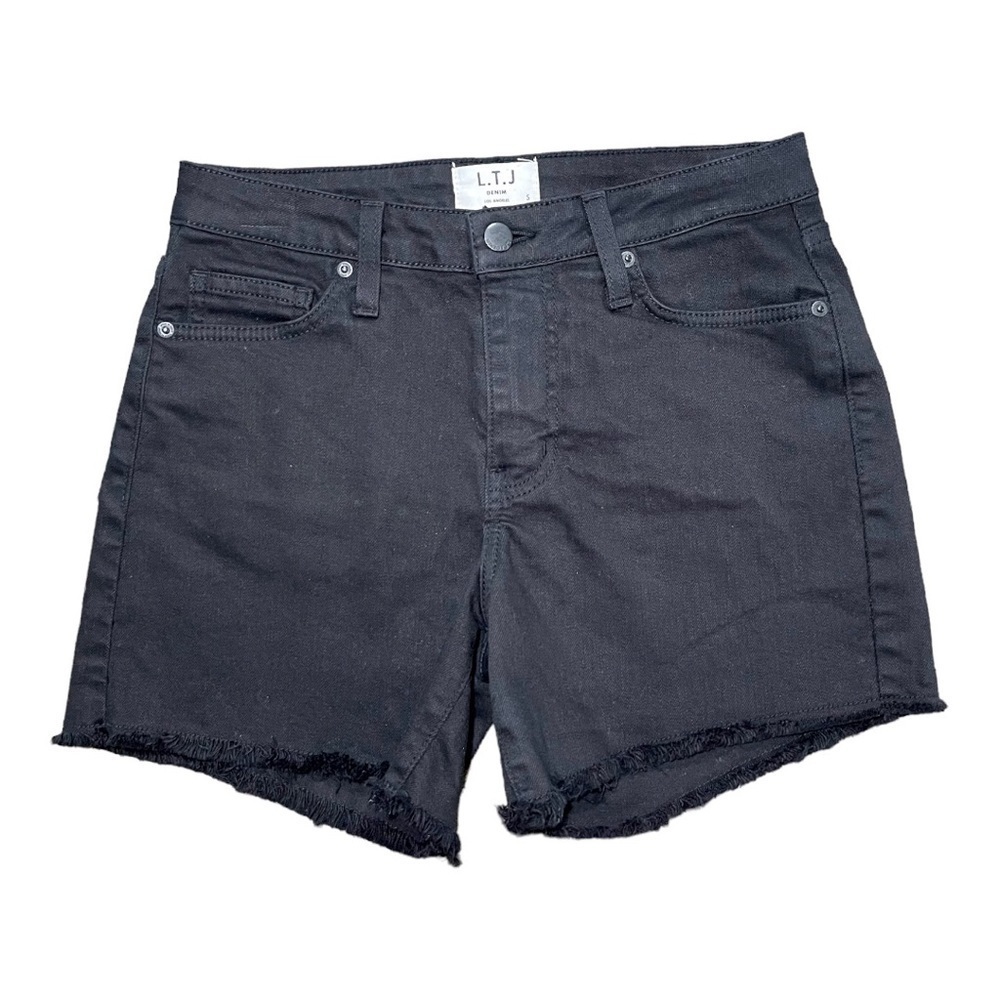 L.T.J. NWOT, WOMENS FRAYED HEM SHORTS. BLACK DENIM CUTOFFS. SIZE S